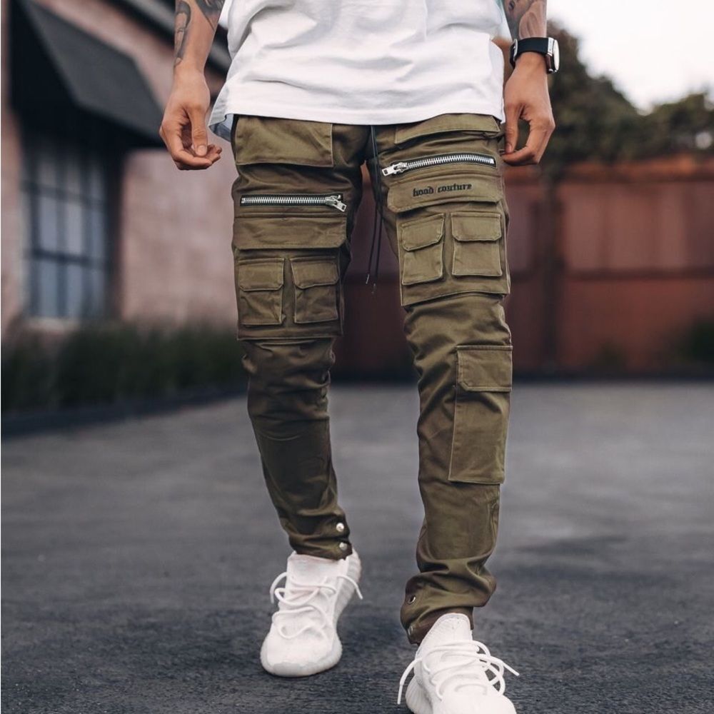 Hood Couture Olive Army Green Khaki Utility Cargo Pants V3 Size XL